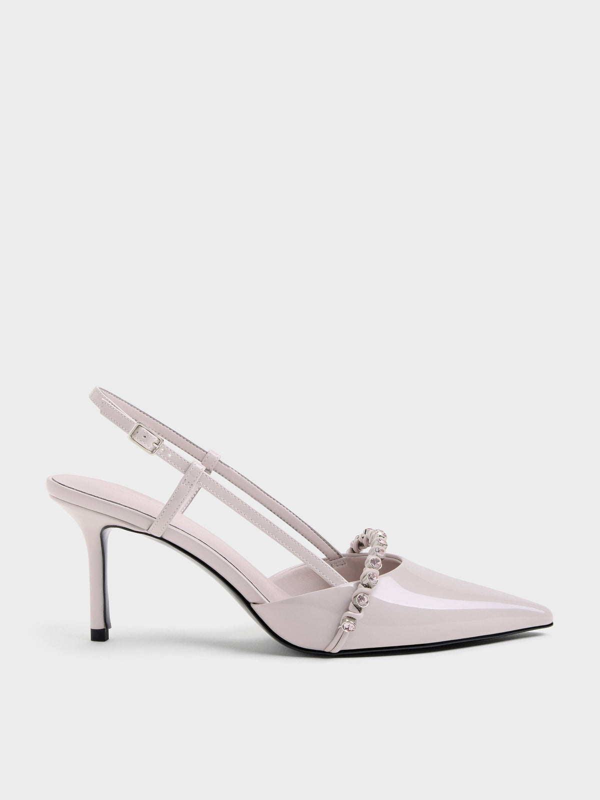 CHARLES & KEITH Sale / Patent Crystal Slingback Pumps - Lilac