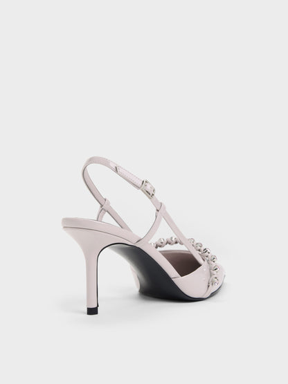 CHARLES & KEITH Sale / Patent Crystal Slingback Pumps - Lilac