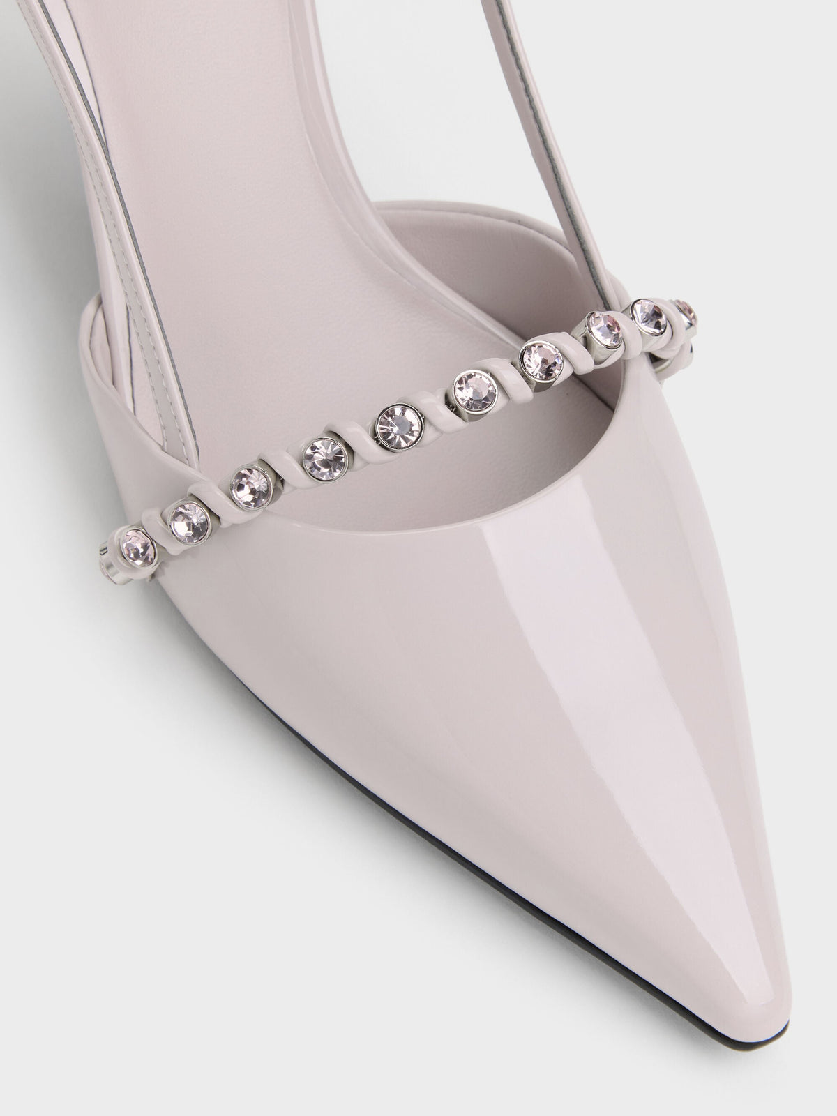 CHARLES & KEITH Sale / Patent Crystal Slingback Pumps - Lilac