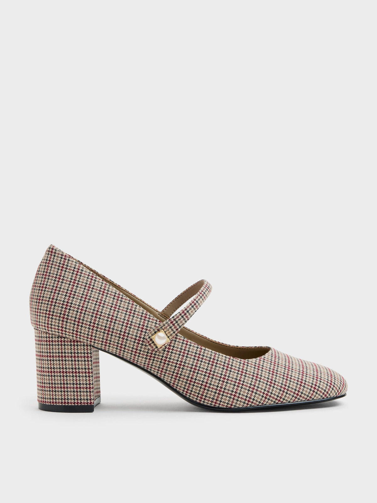 CHARLES & KEITH Popular / Marie Checkered Pearl Mary Jane Pumps - Multi