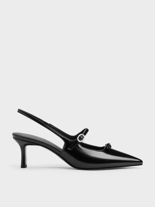 CHARLES & KEITH Essential / Sonali Bow Slingback Pumps - Black Box