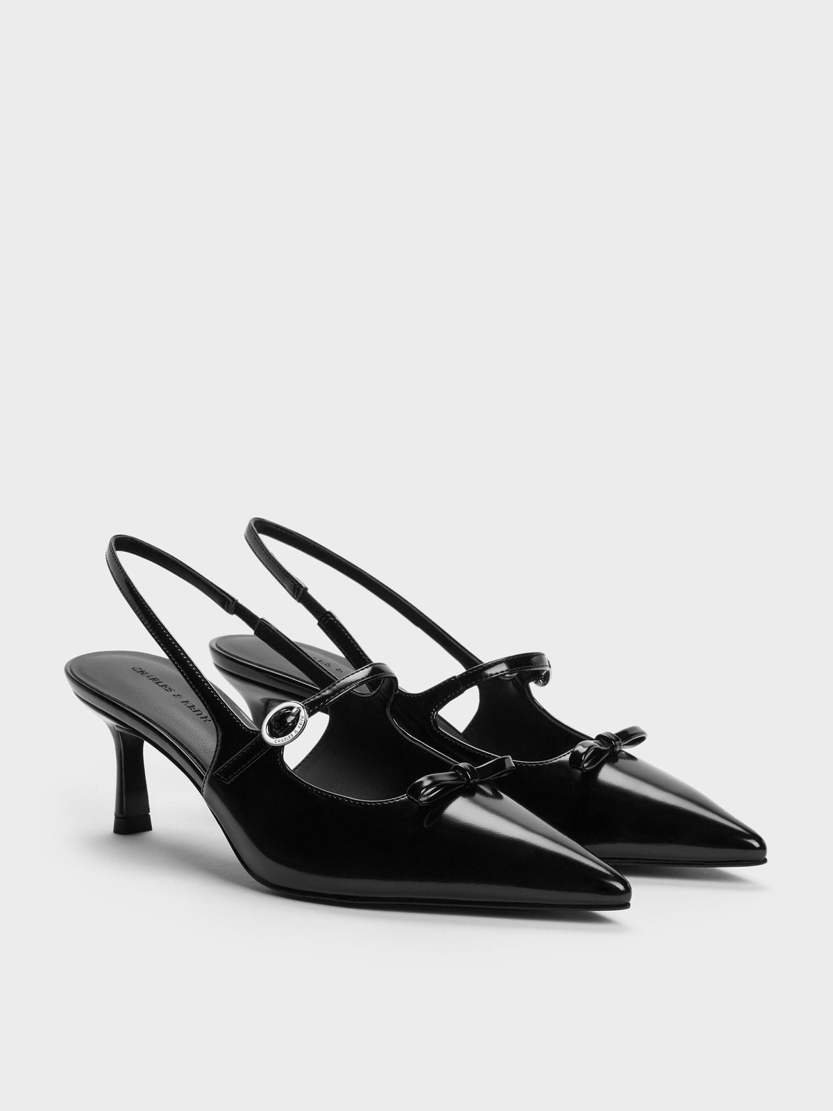 CHARLES & KEITH Essential / Sonali Bow Slingback Pumps - Black Box