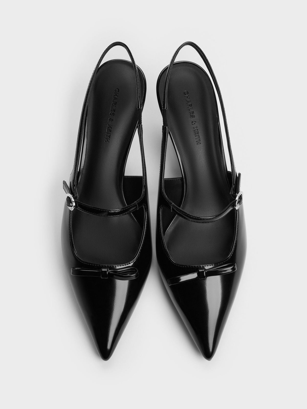 CHARLES & KEITH Essential / Sonali Bow Slingback Pumps - Black Box