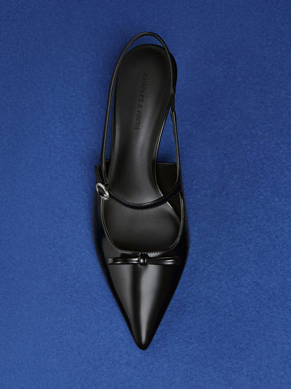CHARLES & KEITH Essential / Sonali Bow Slingback Pumps - Black Box