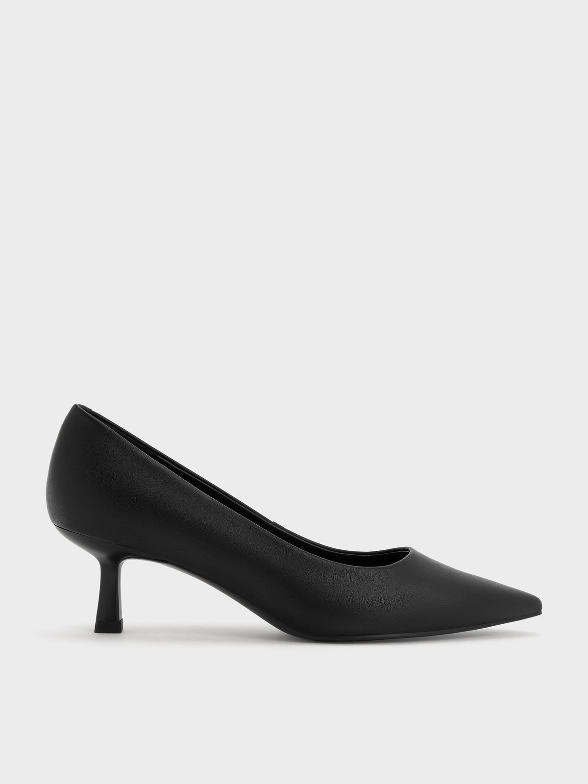 CHARLES & KEITH Premium / Emmy Pointed Kitten Heel Pumps - Black