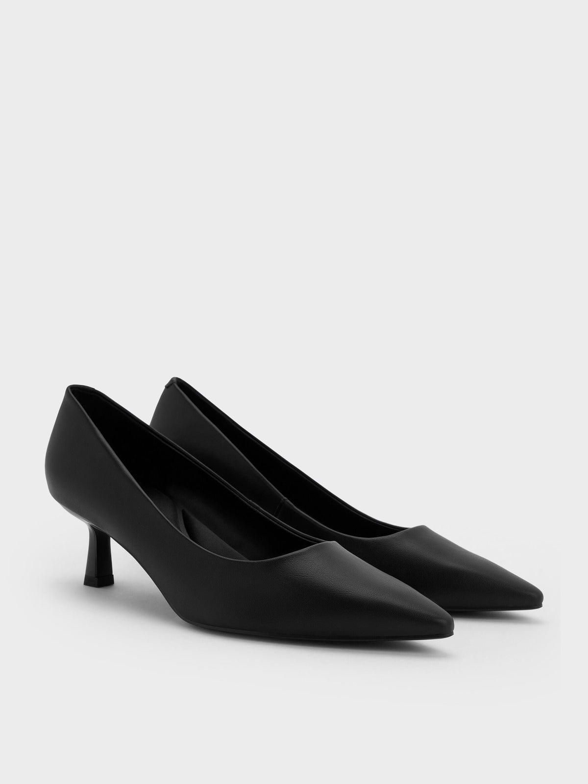 CHARLES & KEITH Premium / Emmy Pointed Kitten Heel Pumps - Black