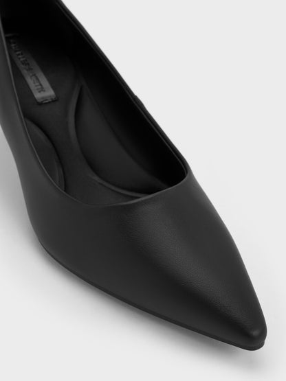 CHARLES & KEITH Premium / Emmy Pointed Kitten Heel Pumps - Black