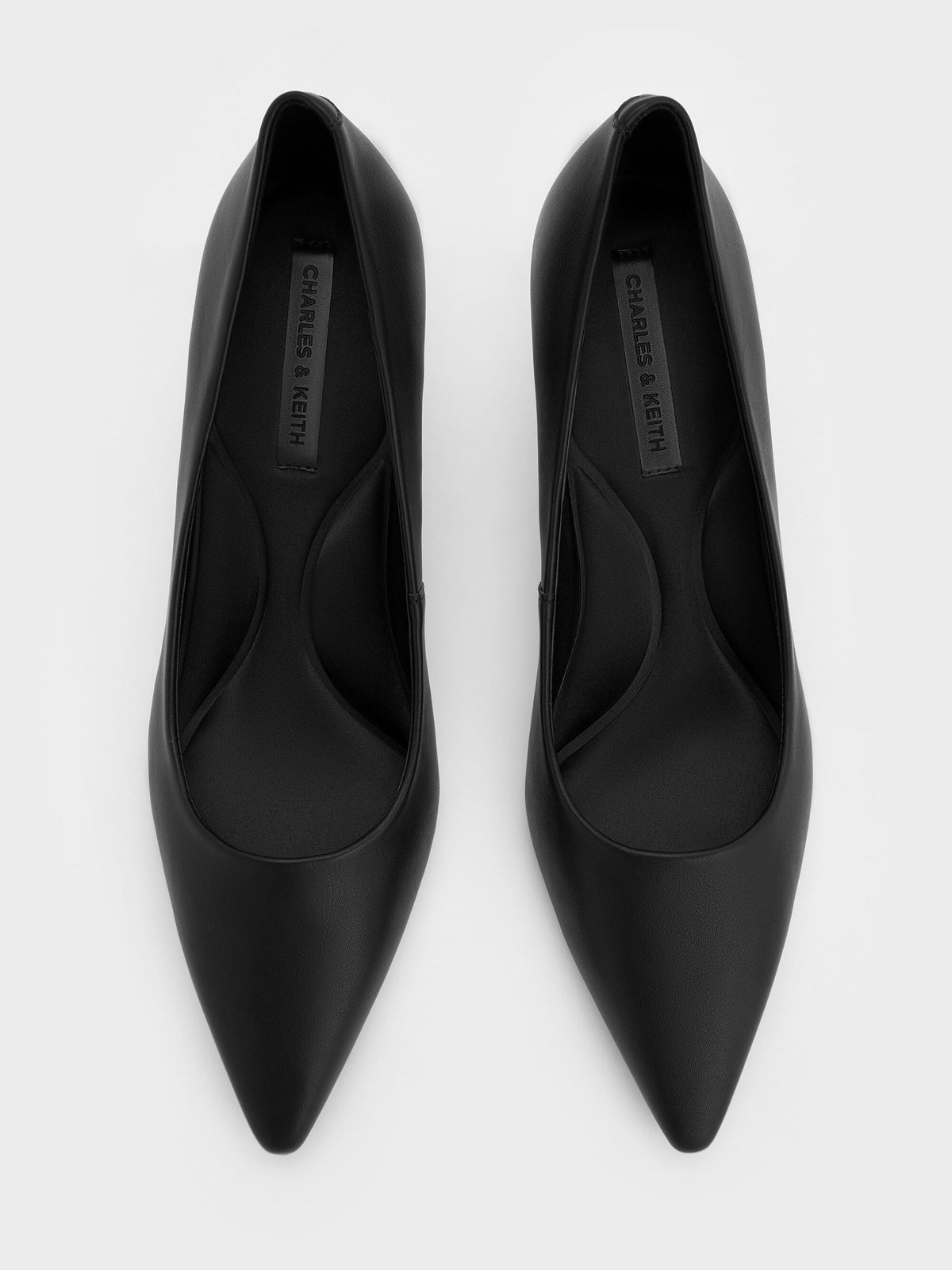 CHARLES & KEITH Premium / Emmy Pointed Kitten Heel Pumps - Black