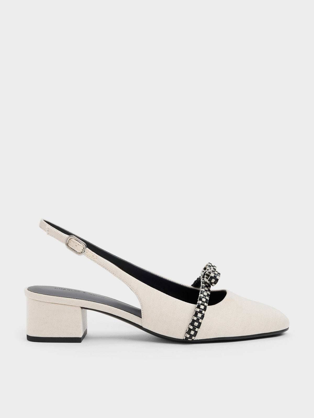 CHARLES & KEITH Hot Sale / Kaleen Slingback Pumps - Chalk