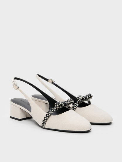 CHARLES & KEITH Hot Sale / Kaleen Slingback Pumps - Chalk