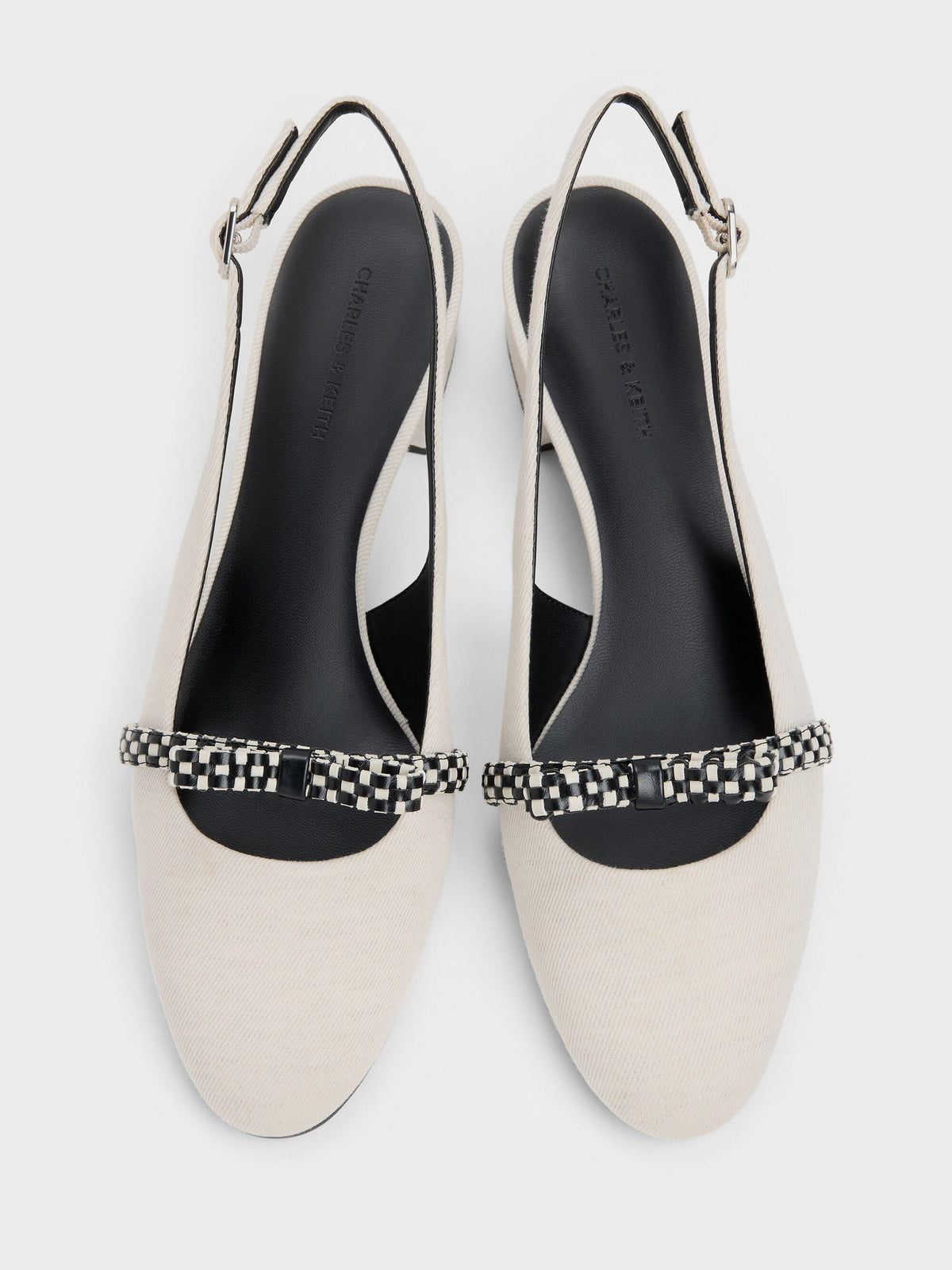 CHARLES & KEITH Hot Sale / Kaleen Slingback Pumps - Chalk