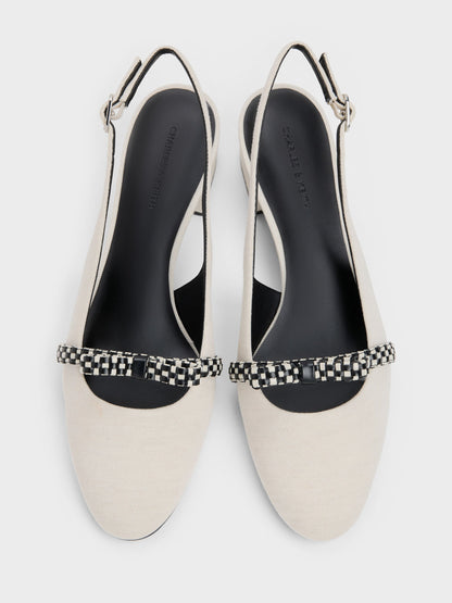 CHARLES & KEITH Hot Sale / Kaleen Slingback Pumps - Chalk