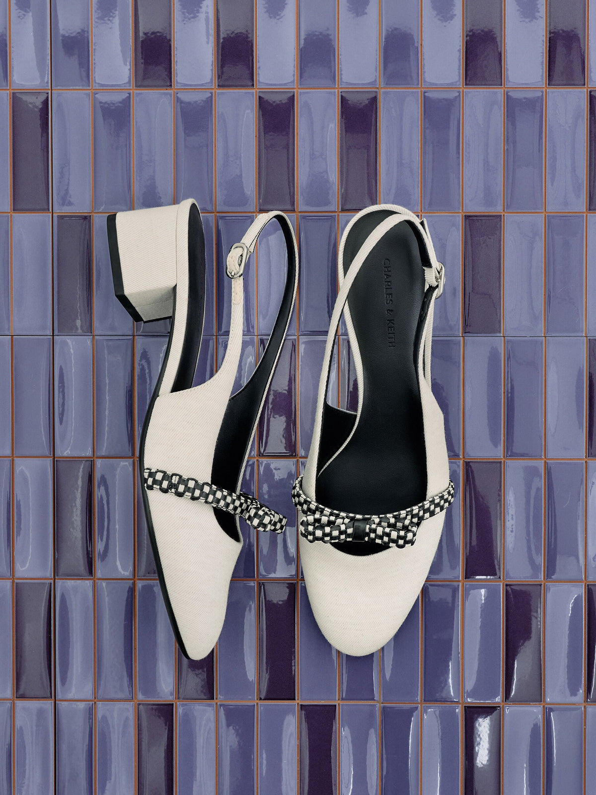 CHARLES & KEITH Hot Sale / Kaleen Slingback Pumps - Chalk