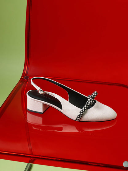 CHARLES & KEITH Hot Sale / Kaleen Slingback Pumps - Chalk