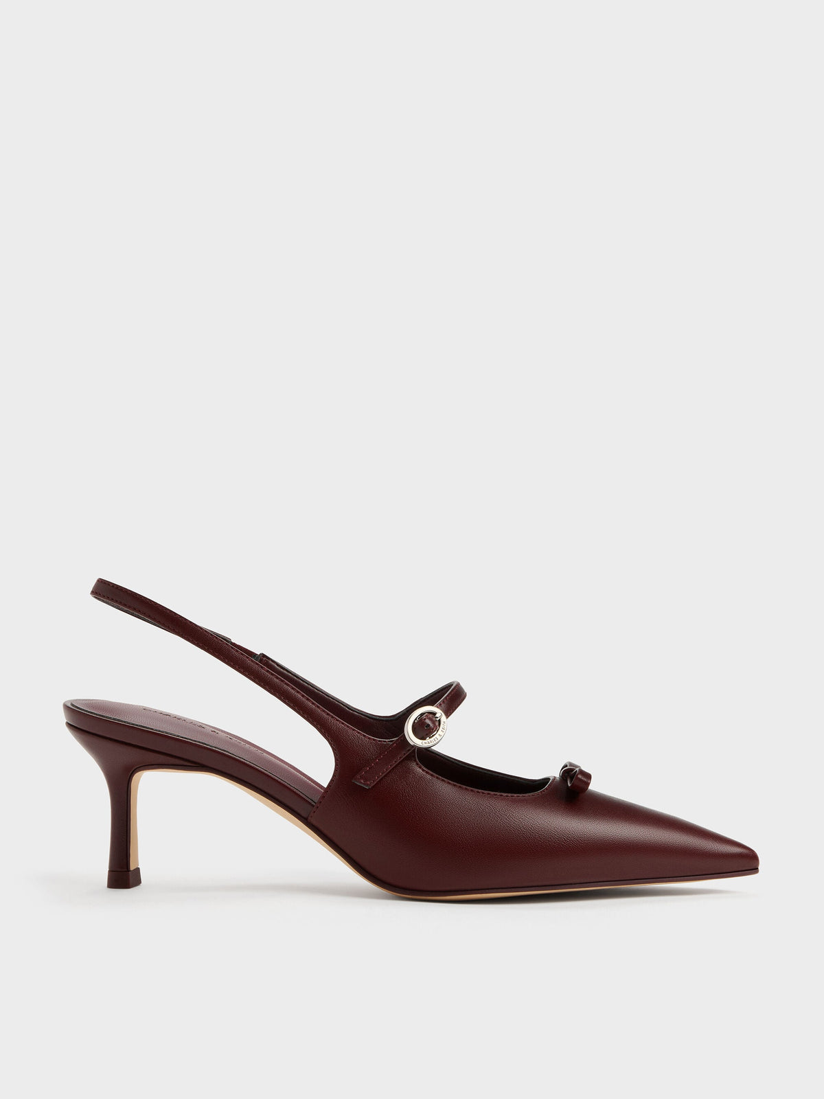 CHARLES & KEITH Value / Sonali Bow Slingback Pumps - Burgundy