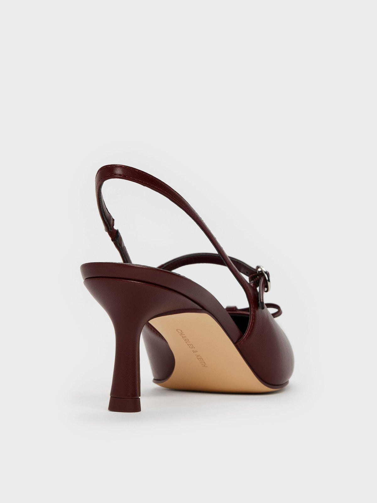 CHARLES & KEITH Value / Sonali Bow Slingback Pumps - Burgundy