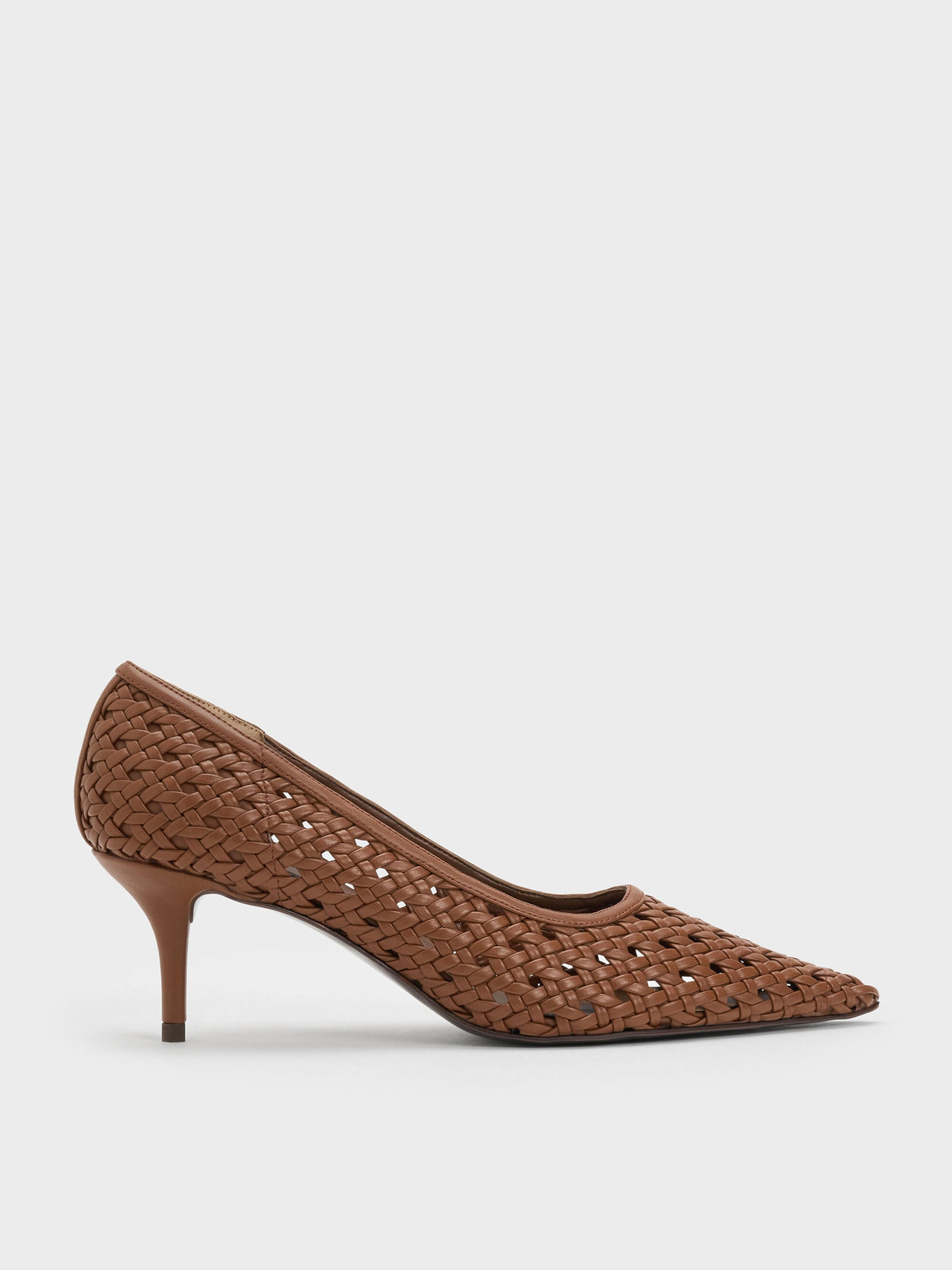 CHARLES & KEITH Premium / Woven Pointed Stiletto Pumps - Brown