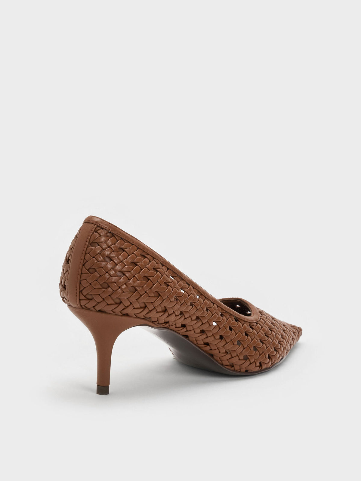 CHARLES & KEITH Premium / Woven Pointed Stiletto Pumps - Brown
