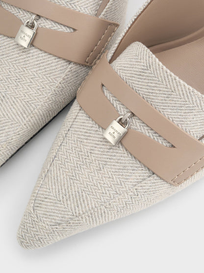 CHARLES & KEITH Best Seller / Griselda Two-Tone Slingback Pumps - Light Grey