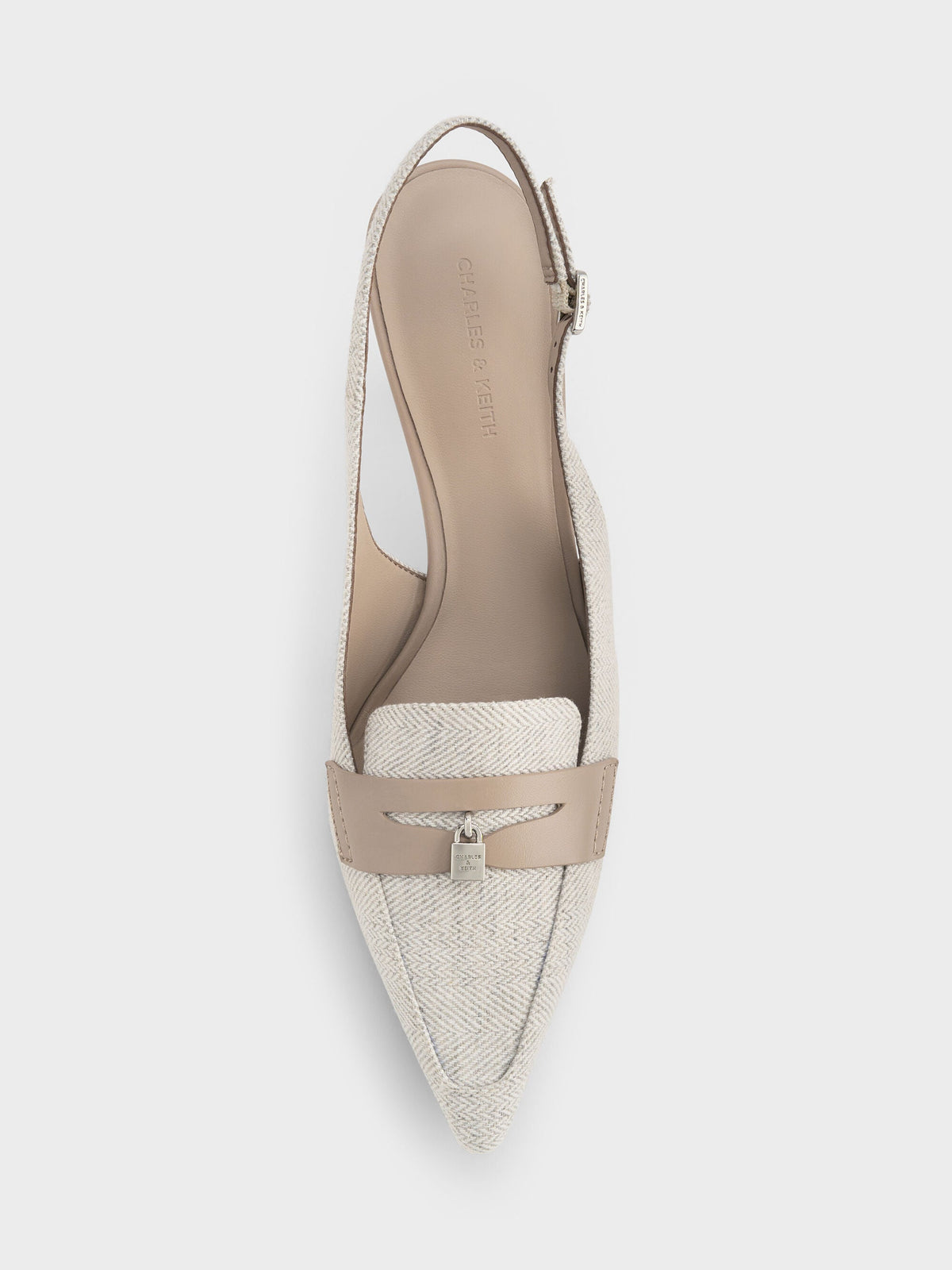 CHARLES & KEITH Best Seller / Griselda Two-Tone Slingback Pumps - Light Grey