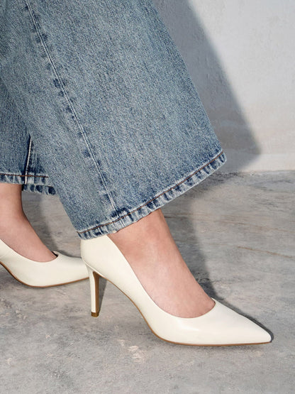 CHARLES & KEITH Everyday / Emmy Pointed Stiletto Pumps - Chalk