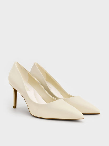 CHARLES & KEITH Everyday / Emmy Pointed Stiletto Pumps - Chalk