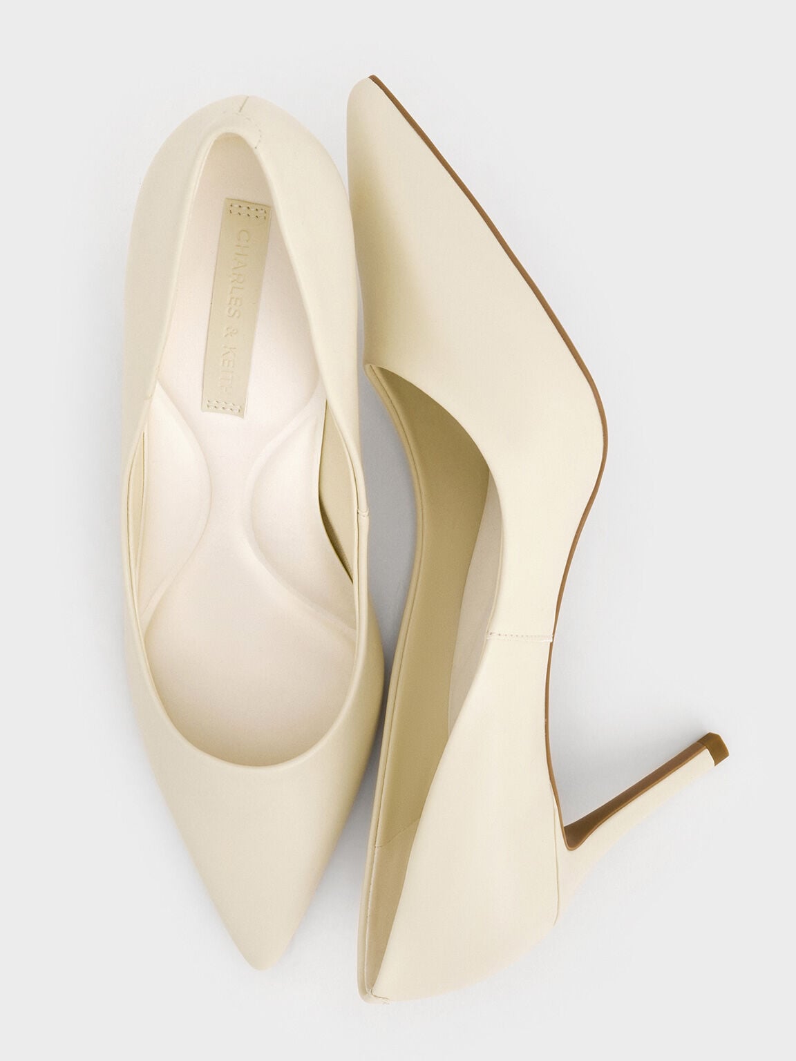 CHARLES & KEITH Everyday / Emmy Pointed Stiletto Pumps - Chalk