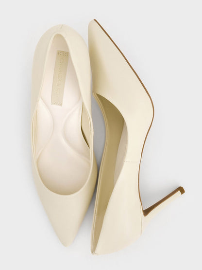 CHARLES & KEITH Everyday / Emmy Pointed Stiletto Pumps - Chalk