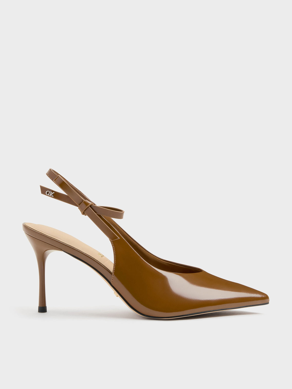 CHARLES & KEITH Everyday / Anastasia Leather Slingback Pumps - Brown