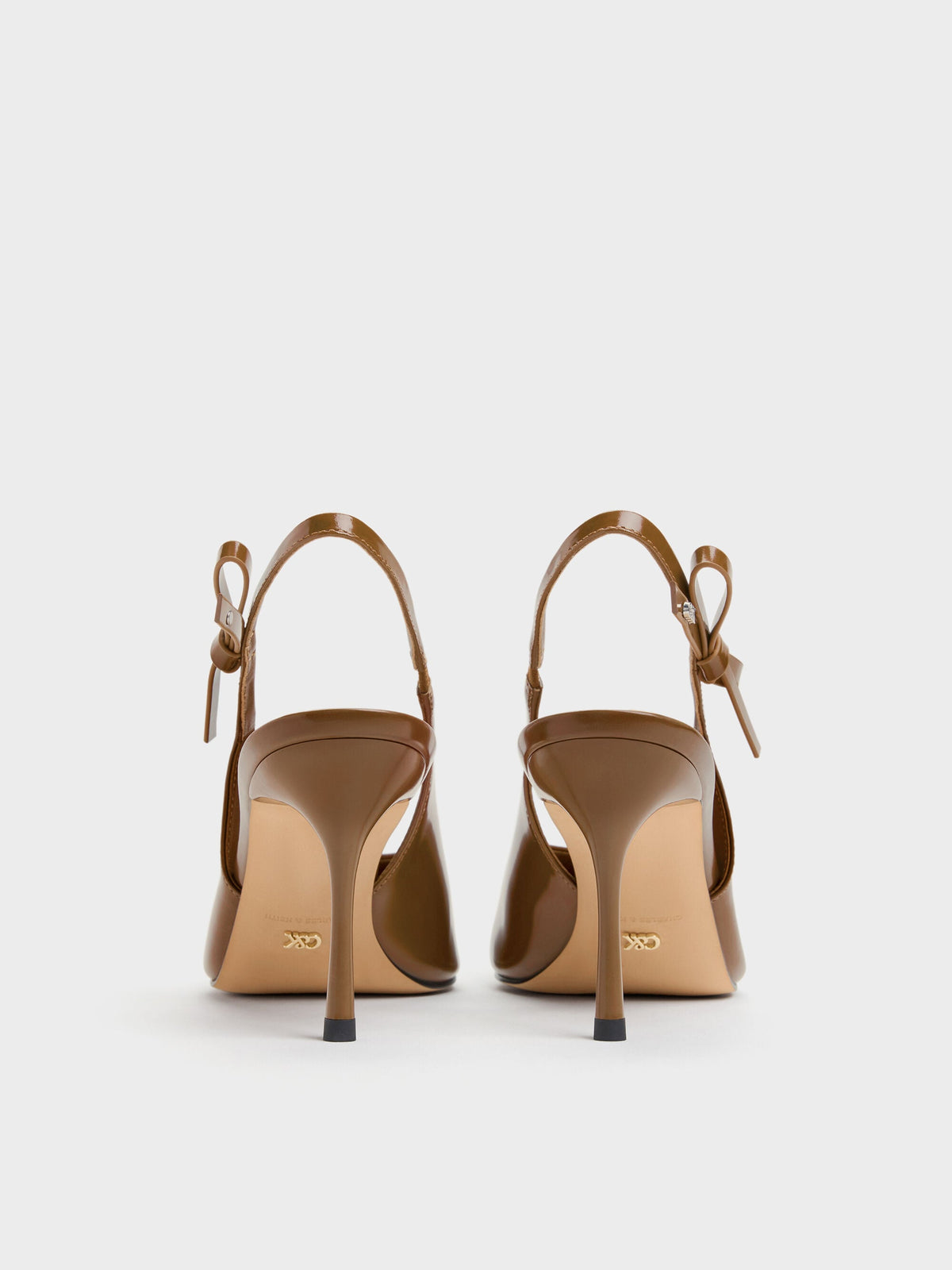 CHARLES & KEITH Everyday / Anastasia Leather Slingback Pumps - Brown