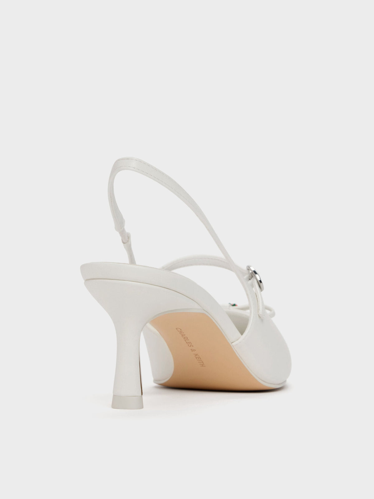 CHARLES & KEITH Featured / Sonali Strawberry Bow Slingback Pumps - White
