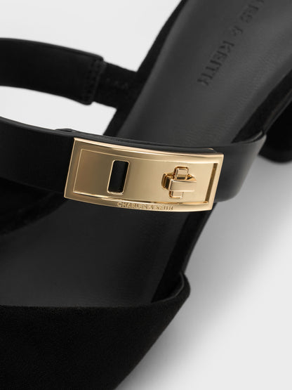 CHARLES & KEITH Signature / Lando Faux Suede Heeled Mules - Black2