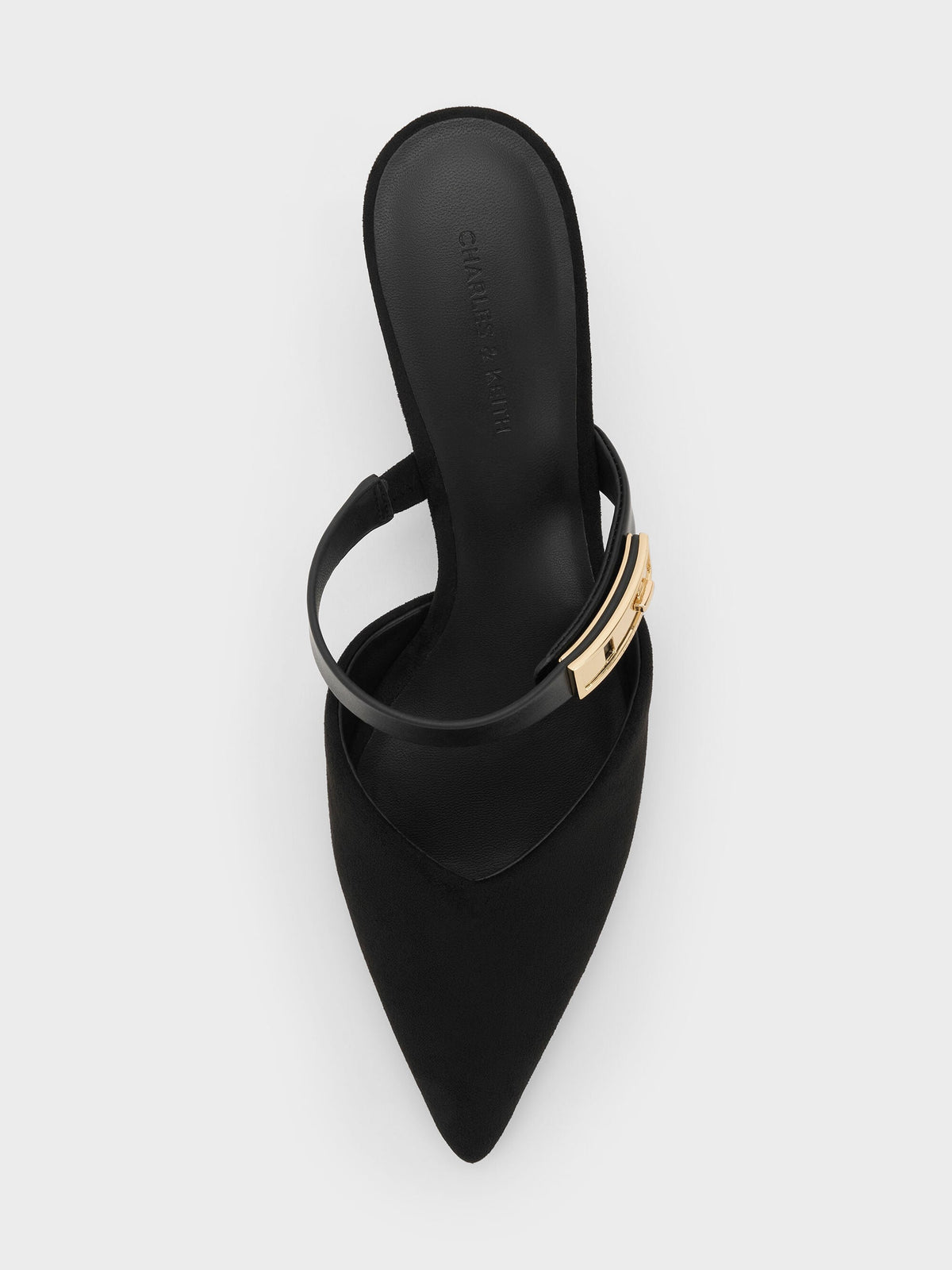 CHARLES & KEITH Signature / Lando Faux Suede Heeled Mules - Black2