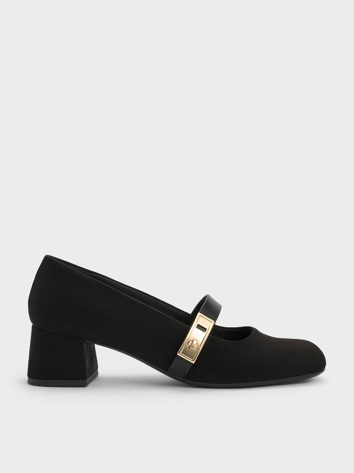 CHARLES & KEITH Deals / Lando Faux Suede Mary Jane Pumps - Black2