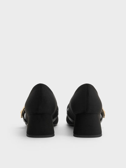 CHARLES & KEITH Deals / Lando Faux Suede Mary Jane Pumps - Black2