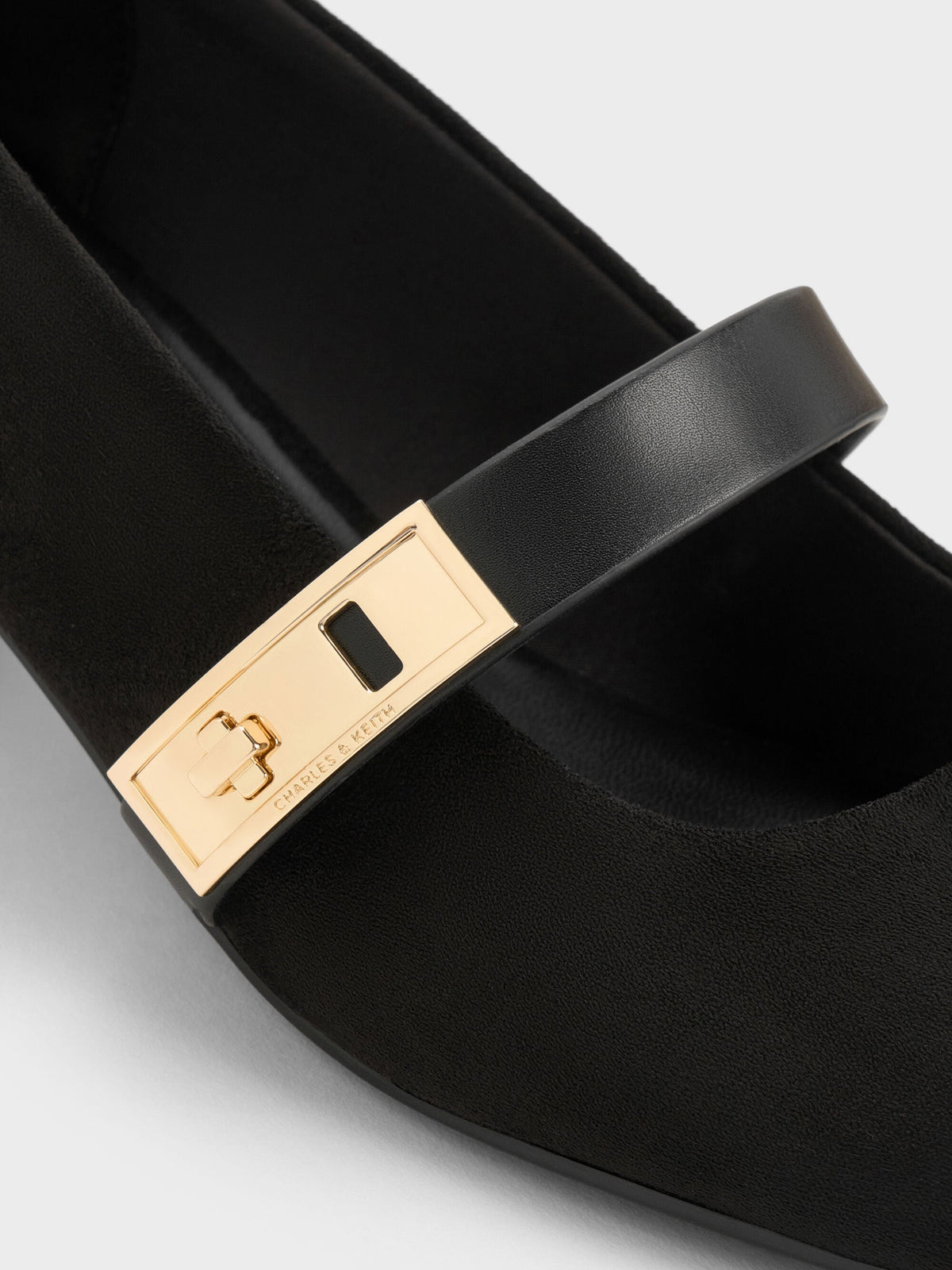 CHARLES & KEITH Deals / Lando Faux Suede Mary Jane Pumps - Black2