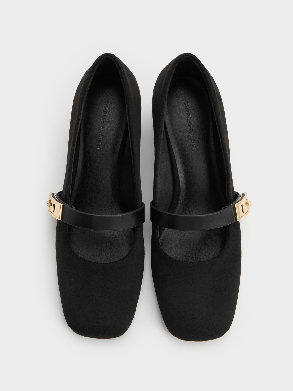 CHARLES & KEITH Deals / Lando Faux Suede Mary Jane Pumps - Black2