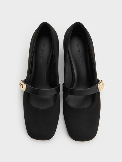 CHARLES & KEITH Deals / Lando Faux Suede Mary Jane Pumps - Black2