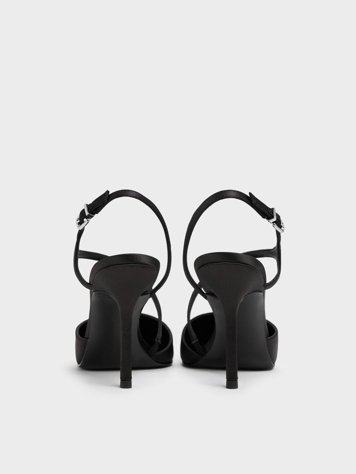 CHARLES & KEITH Quality / Cordelia Pointed Slingback Pumps - Black Textured