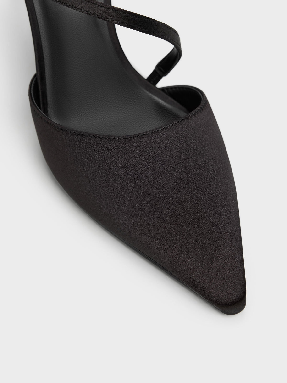 CHARLES & KEITH Quality / Cordelia Pointed Slingback Pumps - Black Textured