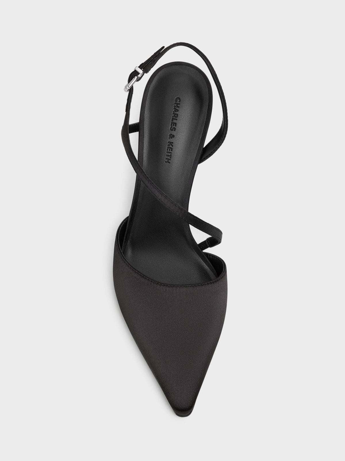 CHARLES & KEITH Quality / Cordelia Pointed Slingback Pumps - Black Textured