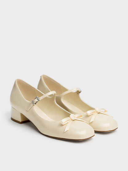 CHARLES & KEITH Best Price / Kelis Rose-Bow Mary Jane Pumps - Beige