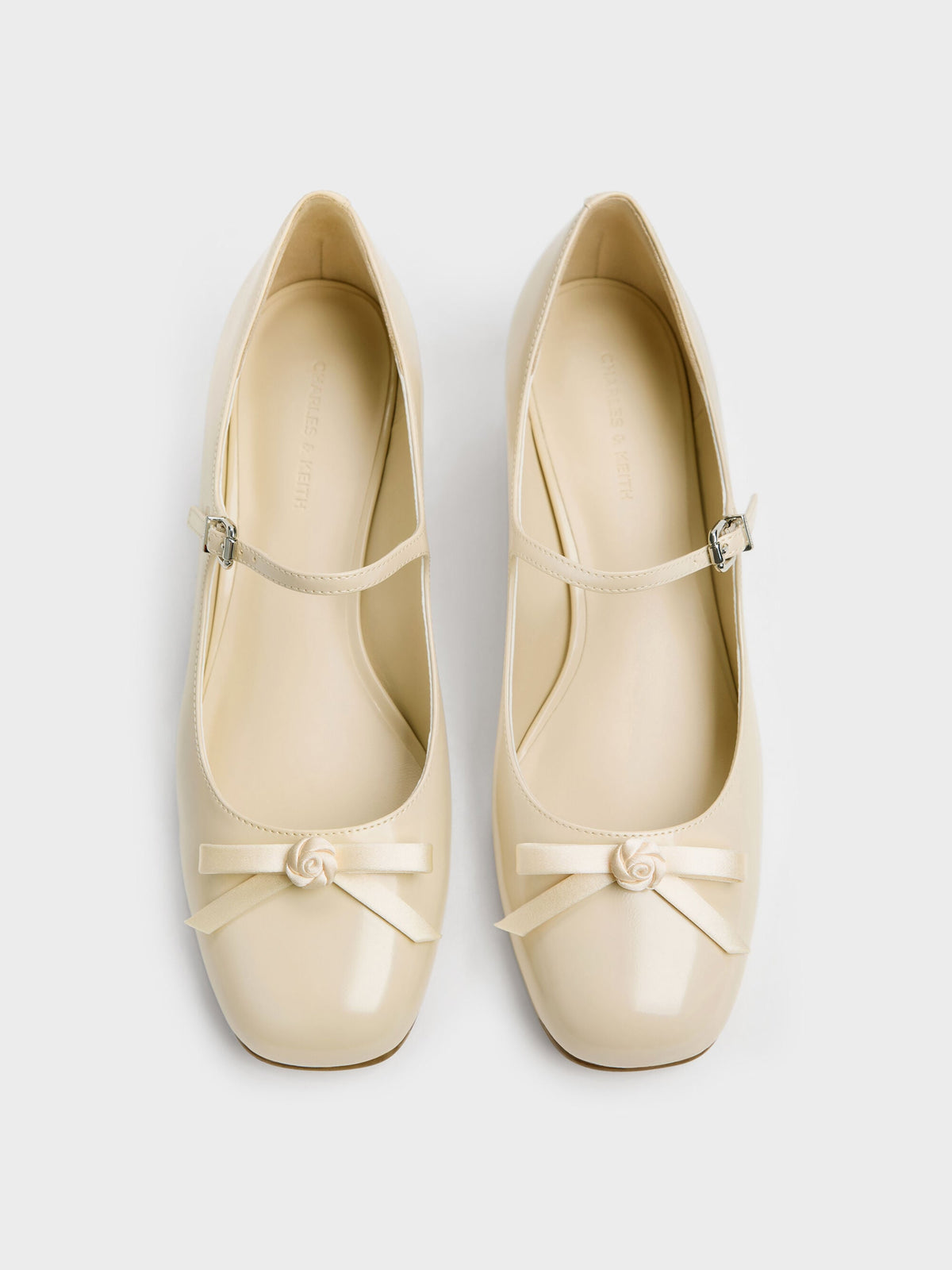 CHARLES & KEITH Best Price / Kelis Rose-Bow Mary Jane Pumps - Beige
