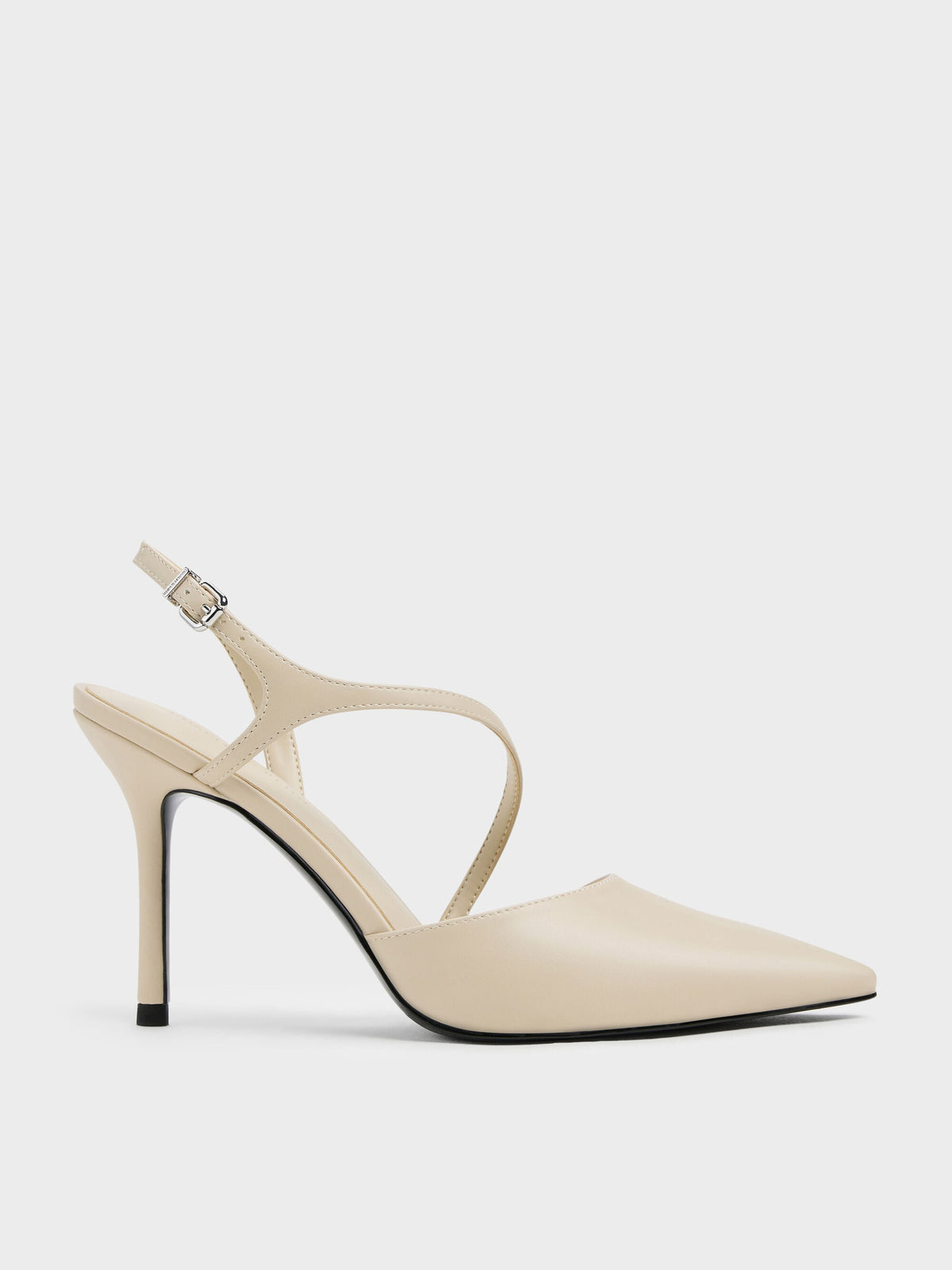CHARLES & KEITH Featured / Cordelia Pointed Slingback Pumps - Chalk