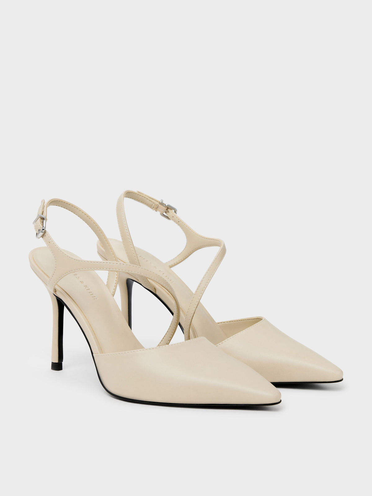 CHARLES & KEITH Featured / Cordelia Pointed Slingback Pumps - Chalk