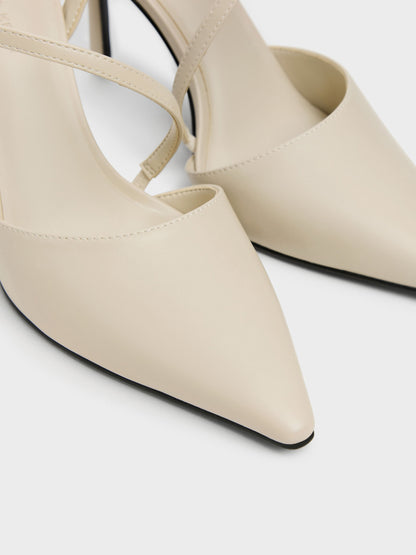 CHARLES & KEITH Featured / Cordelia Pointed Slingback Pumps - Chalk