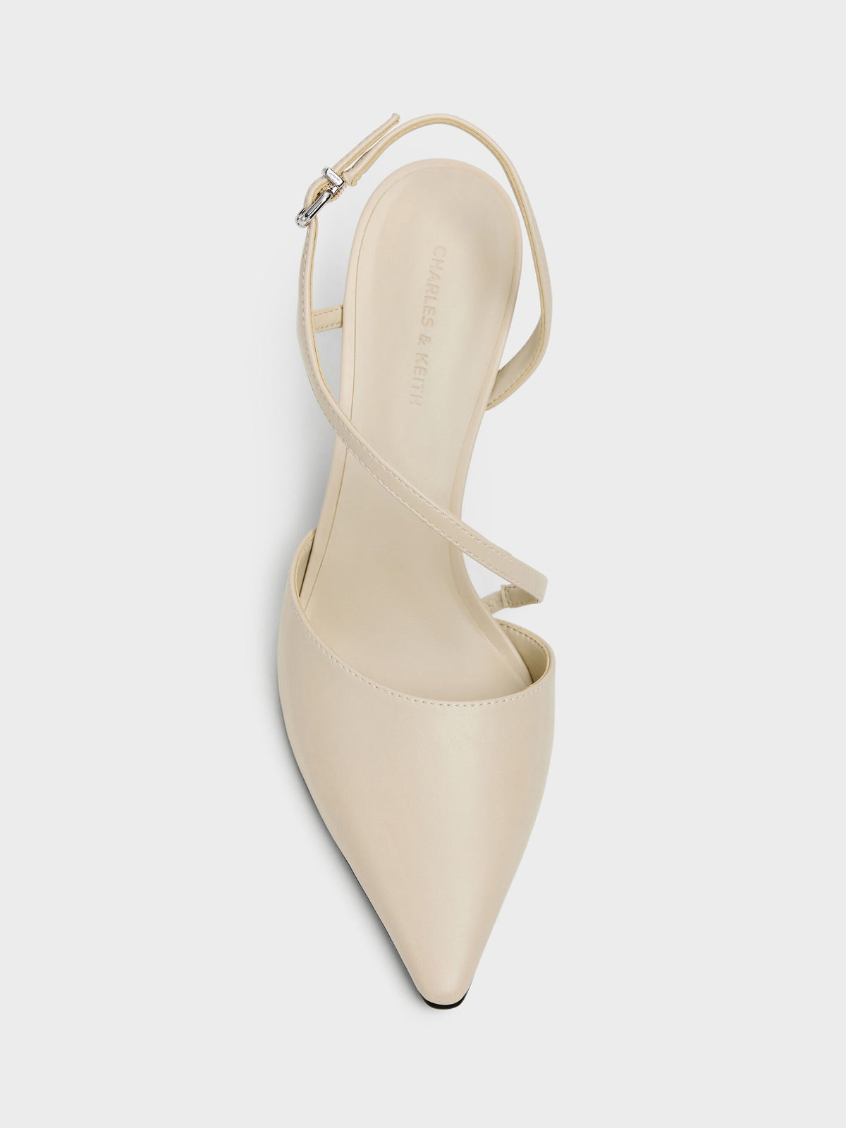 CHARLES & KEITH Featured / Cordelia Pointed Slingback Pumps - Chalk