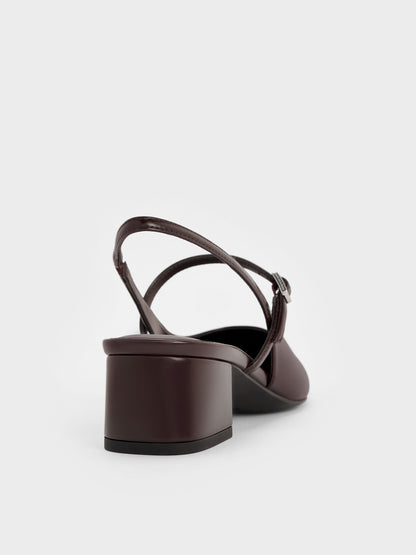 CHARLES & KEITH Signature / Slingback Mary Jane Pumps - Burgundy