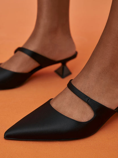 CHARLES & KEITH Discount / Vada Asymmetric Sculptural Heel Pumps - Black
