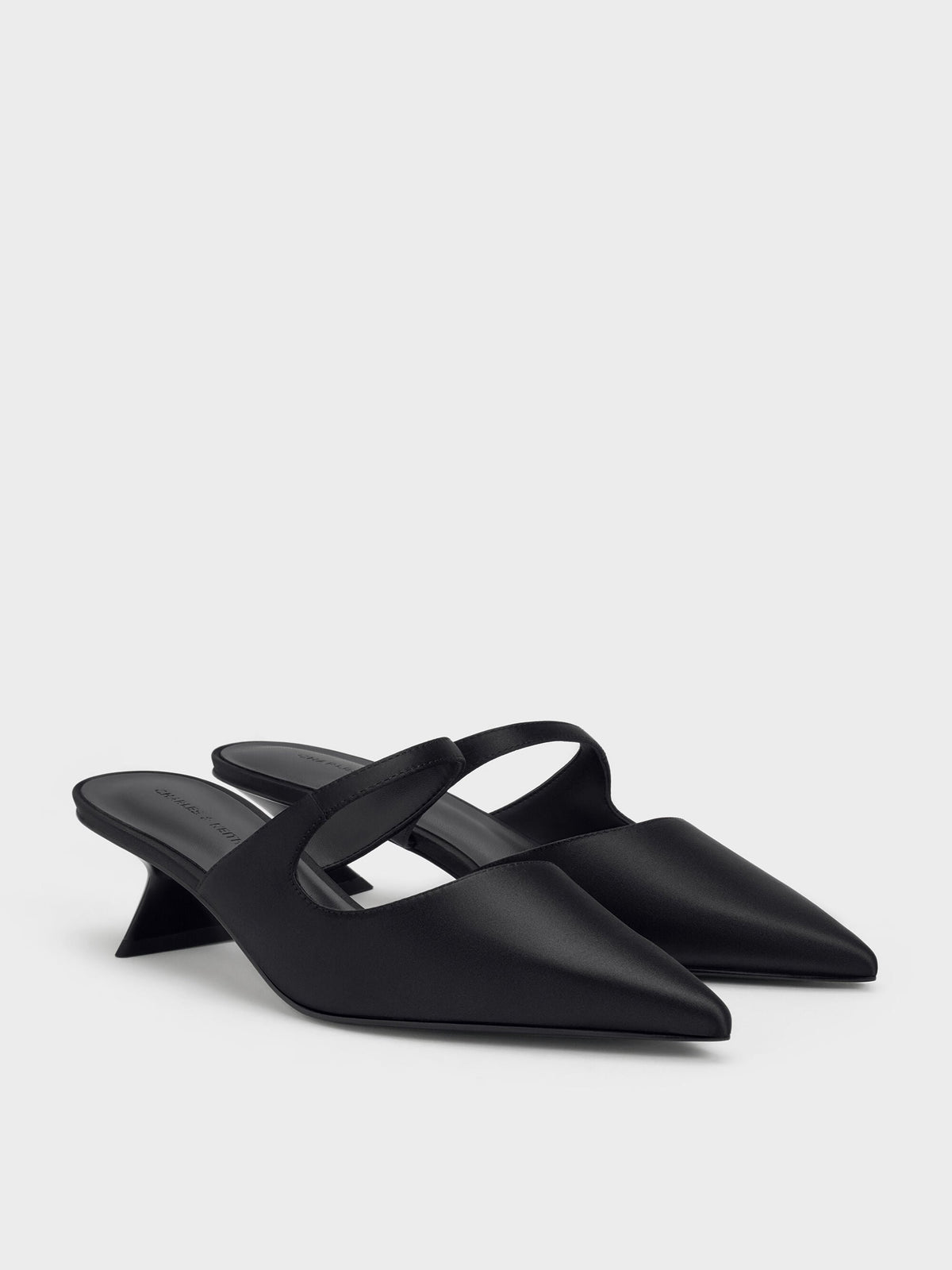 CHARLES & KEITH Discount / Vada Asymmetric Sculptural Heel Pumps - Black